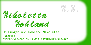 nikoletta wohland business card